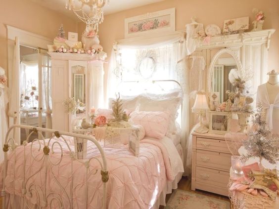 pink shabby chic bedroom ideas