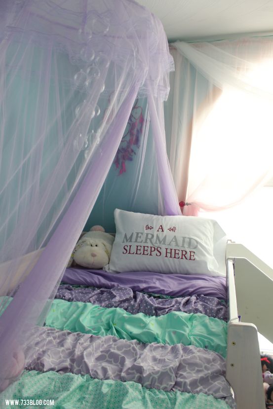 Purple and Green Mermaid Bedroom