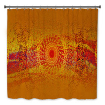 Abstract Dark Orange Color Ethno Background Bath Decor 223828333