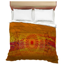 Abstract Dark Orange Color Ethno Background Bedding 223828333