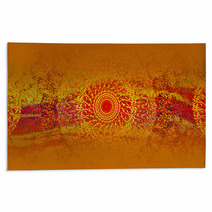 Abstract Dark Orange Color Ethno Background Rugs 223828333