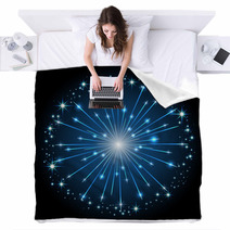 Blue Firework Blankets 64685321