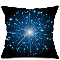 Blue Firework Pillows 64685321