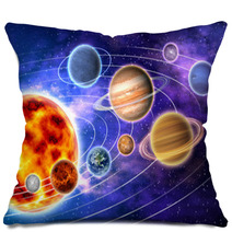 Bright Solar System Artwork Pillows 11520560