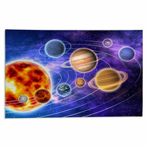 Bright Solar System Artwork Rugs 11520560