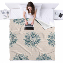 Classic Floral Seamless Pattern Blankets 53574625