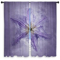 Clematis Purple Window Curtains 161862511