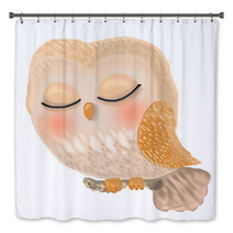 Cute Owl Is Sleeping Bath Decor 196626734