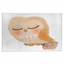 Cute Owl Is Sleeping Rugs 196626734