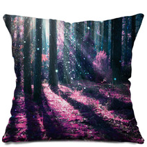 Fantasy Landscape. Mysterious Old Forest. Pillows 57897515