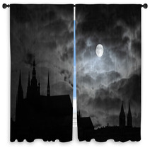 Full Moon Over Transilvania Window Curtains 1479113