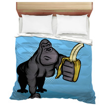 Gorilla Holding A Banana Bedding 46986247