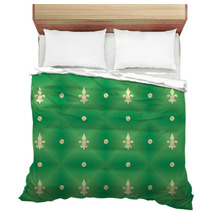 Green Seamless Pattern With Royal Lilies Bedding 55653703