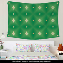 Green Seamless Pattern With Royal Lilies Wall Art 55653703