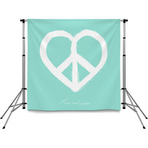 Isolated Heart Shape Peace Symbol Brush Style Composition EPS10 Backdrops 56362587