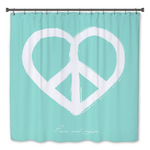 Isolated Heart Shape Peace Symbol Brush Style Composition EPS10 Bath Decor 56362587