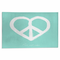 Isolated Heart Shape Peace Symbol Brush Style Composition EPS10 Rugs 56362587