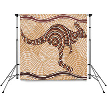 Kangaroo (painting In The Aboriginal Style, Abstract ) Backdrops 33482007