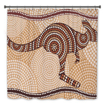 Kangaroo (painting In The Aboriginal Style, Abstract ) Bath Decor 33482007