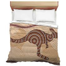 Kangaroo (painting In The Aboriginal Style, Abstract ) Bedding 33482007