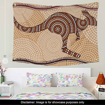 Kangaroo (painting In The Aboriginal Style, Abstract ) Wall Art 33482007