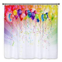 Multicoloured Backgrund With Balloons Bath Decor 53294302