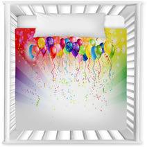 Multicoloured Backgrund With Balloons Nursery Decor 53294302