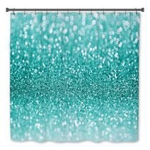 Teal Or Turquoise Green Glitter Christmas Background Bath Decor 93235219