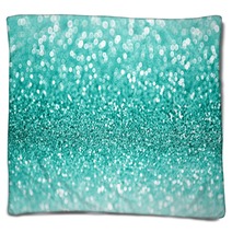 Teal Or Turquoise Green Glitter Christmas Background Blankets 93235219