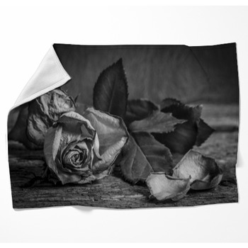 Black and white floral Fleece Blanket Throws Free Personalization