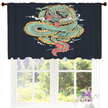 A Dragon That Looks Fierce And Cool Custom Size Valance