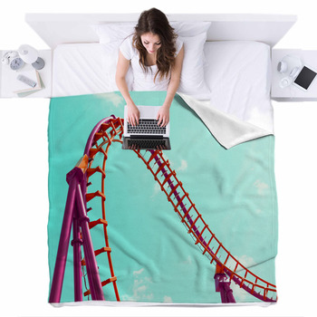 Amusement park Fleece Blanket Throws Free Personalization