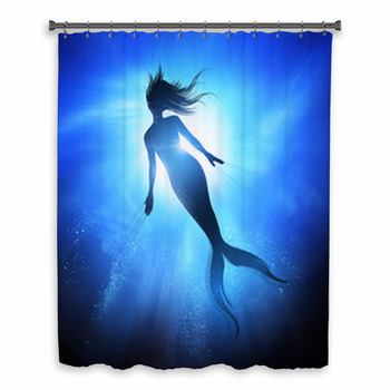 Swimming Mermaid Shower Curtain