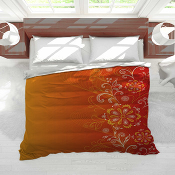 Erosebridal Modern Queen Sheet Set Abstract Art Sheets, Orange