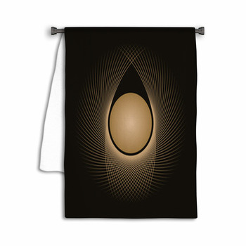 Abstract Graphic Symbols With Curved Nest And Egg Towel