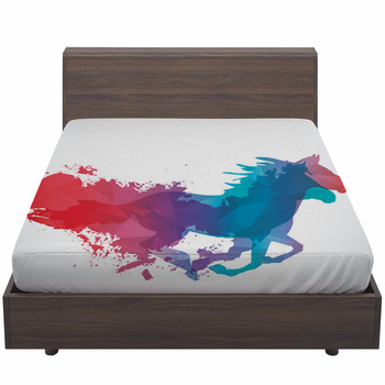 Abstract Horse Bed Sheet