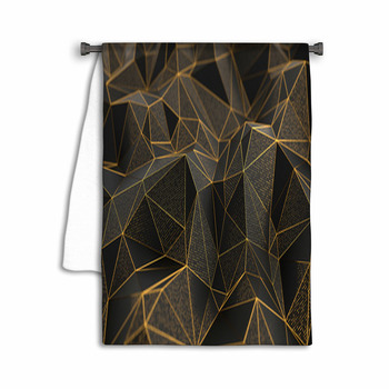 Abstract Low Poly Black Background With Golden Towel