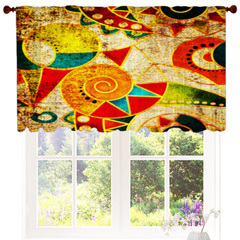 Abstract Tribal Ethnic Geometrical Custom Size Valance