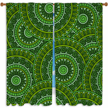 Abstract Vector Tribal Ethnic  Custom Size Window Curtain