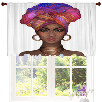 African American Pretty Girl Raster Custom Size Valance