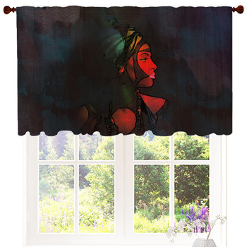 African Black Young Woman Portrait Custom Size Valance