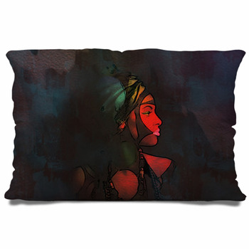 African Black Young Woman Portrait Pillow Case/Sham