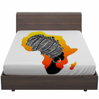 African Continent Portrait Beautiful Afro Bed Sheet