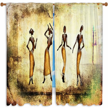 Curtains, 2024 Portrait of Woman in Dress Zulu Inspired Graphic Print