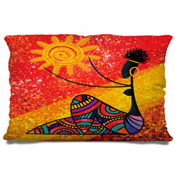 African Girl Holds The Sun Digital Pillow Case/Sham