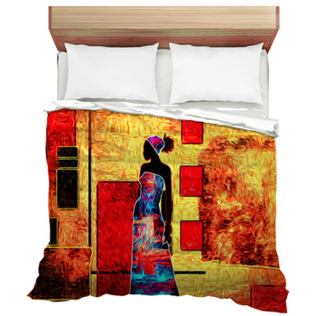 African Motive Ethnic Retro Vintage Duvet Cover