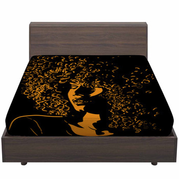 African Pretty Woman With Afro Hair Style Bed Sheet