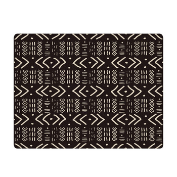 African Black Off-White Ethnic Mudcloth Farmhouse Bath Mat IMAMU