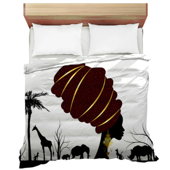 African Safari Animal Silhouette Landscape Comforter