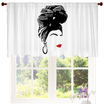 African Scarf Portrait Afro Woman In  Custom Size Valance